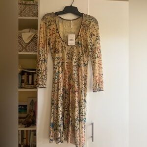 NWT Free People Semi Sheer Floral Dress XS